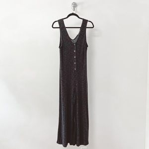 Lush Wide Leg Cropped Button Down Jumpsuit Gray MEDIUM